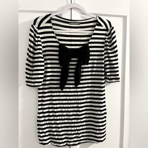 Black and White Striped Top